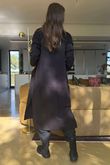 Scuba Stretch Funnel Neck Cocoon Dress Black /21=